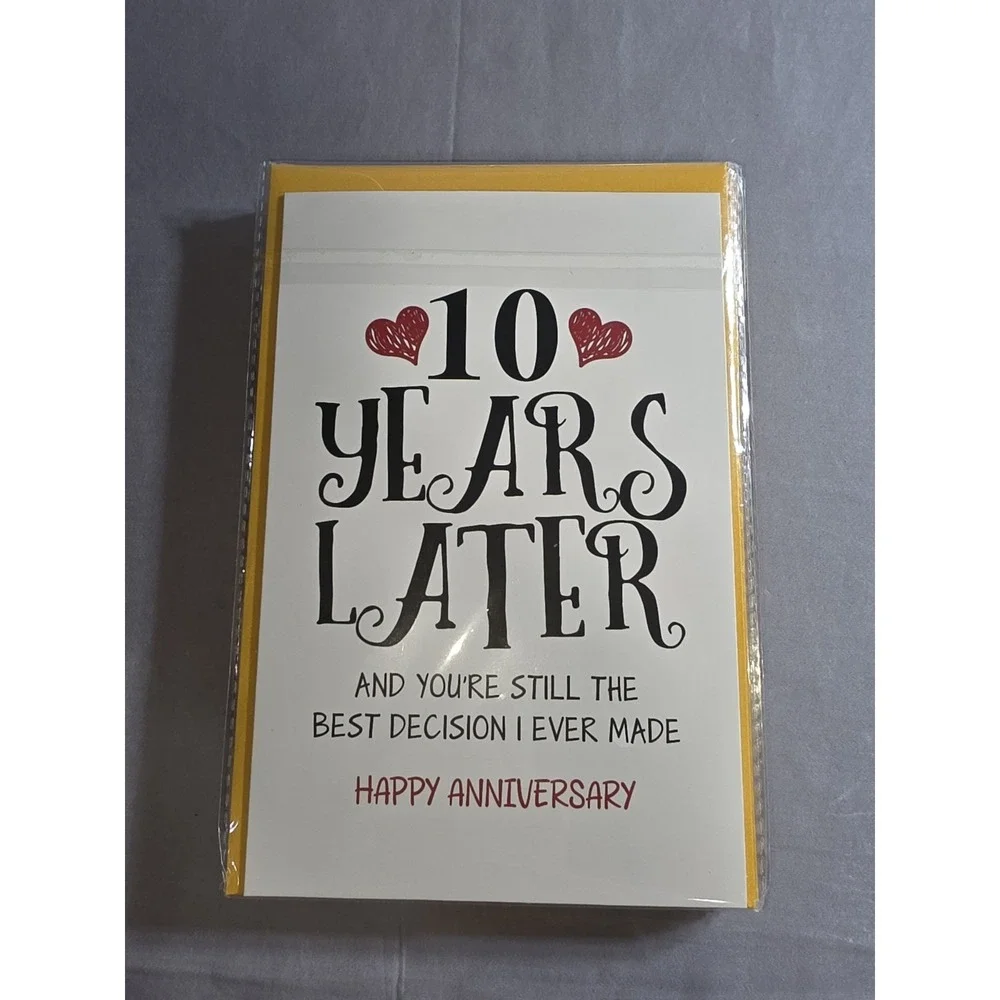 Lot of 10 Happy 10th Anniversary Greeting Cards w/ Envelopes Husband Wife New